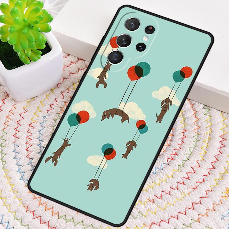 Cartoon Dachshund Sausage Dog Phone Case for Samsung Galaxy note 10 pro S26 Ultra S23 S24 FE S25 S21 S22 PLUS shockproof Cove