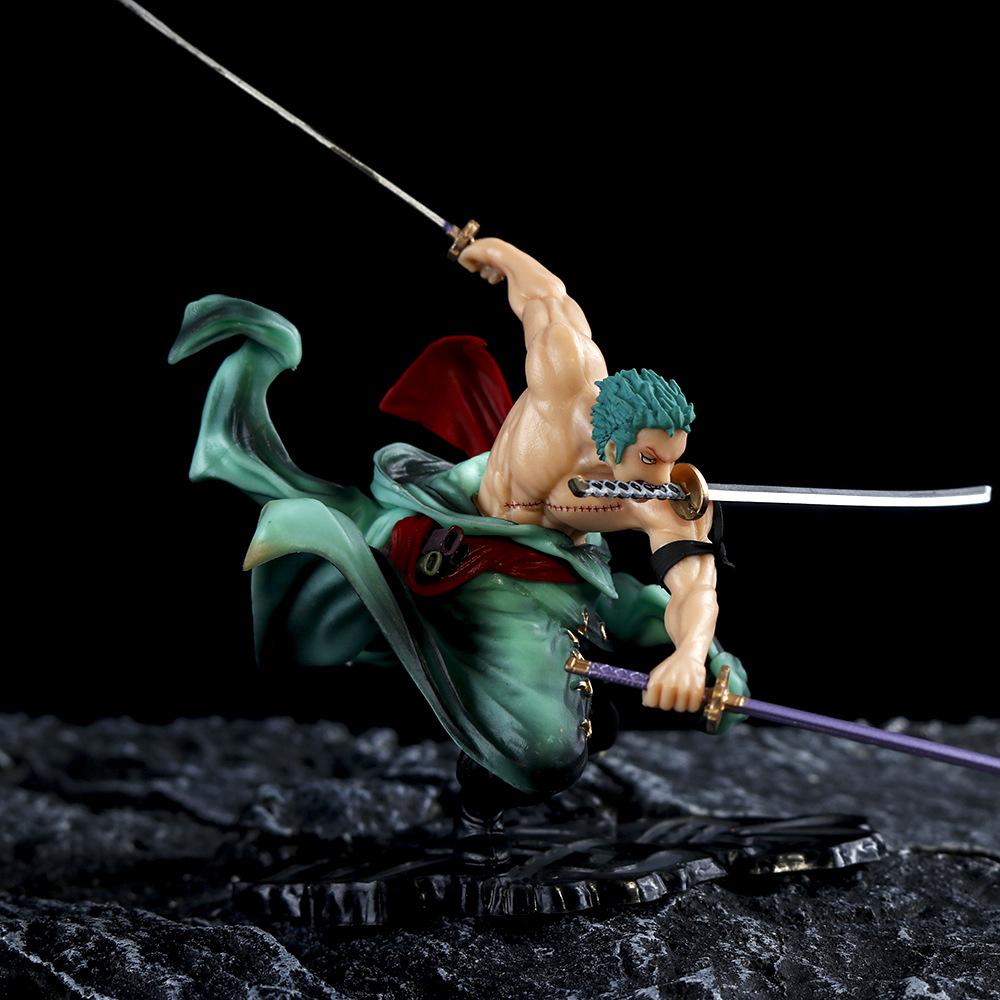 18cm Anime One Piece Banpresto Roronoa Zoro Drei Schwerter Stehend PVC Actionfigur Sammlung Cooles Modell Dekoration Spielzeug Kinder Geschenke