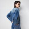 Chuyu Women's Retro Woven Trim Denim Jacket