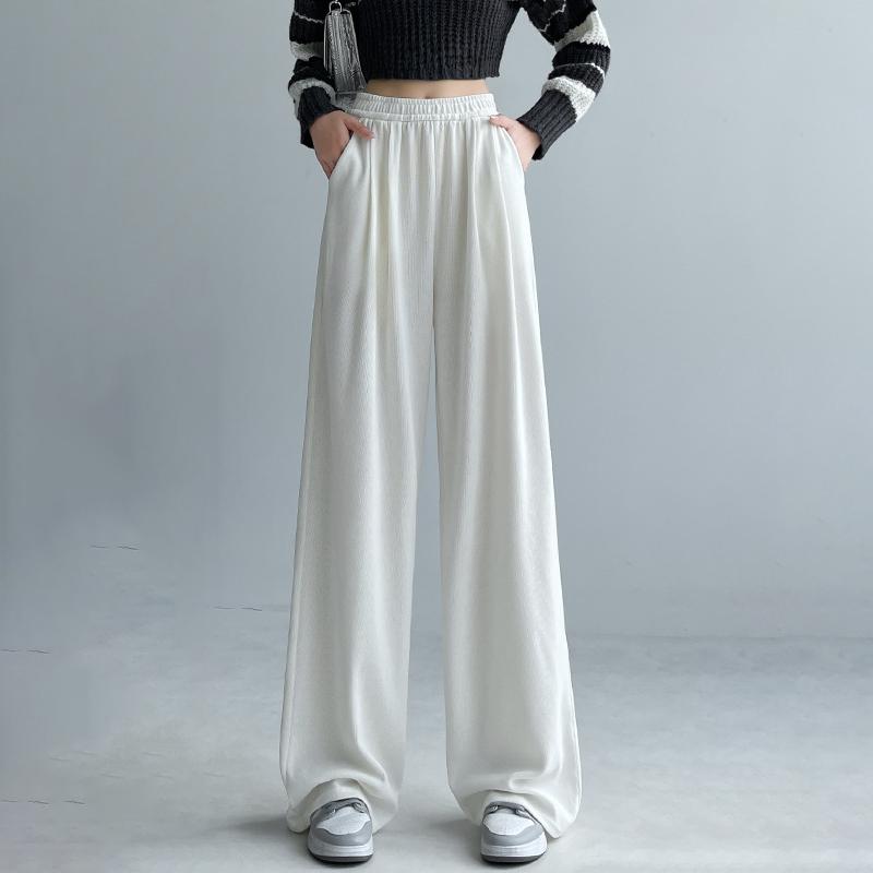 Kalhoty se širokými nohavicemi Dámské Podzim Zima Zesílené Volné Ležérní Rovné Kalhoty Y2K Dámské s Kapsami Mop Kalhoty Zeštíhlující Postavu