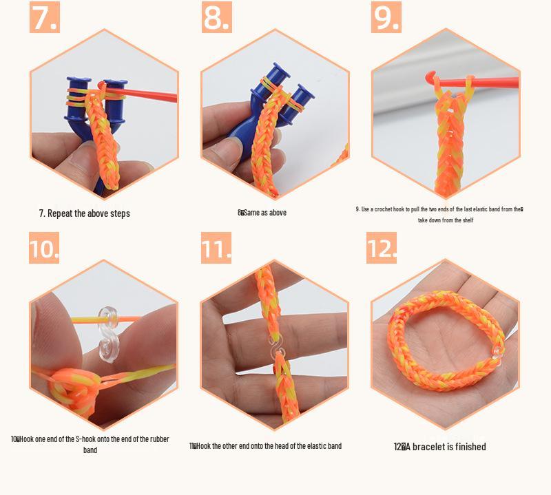 Gumki do krosna 36-rzędowego: Zabawka edukacyjna DIY dla dzieci - Tkane bransoletki