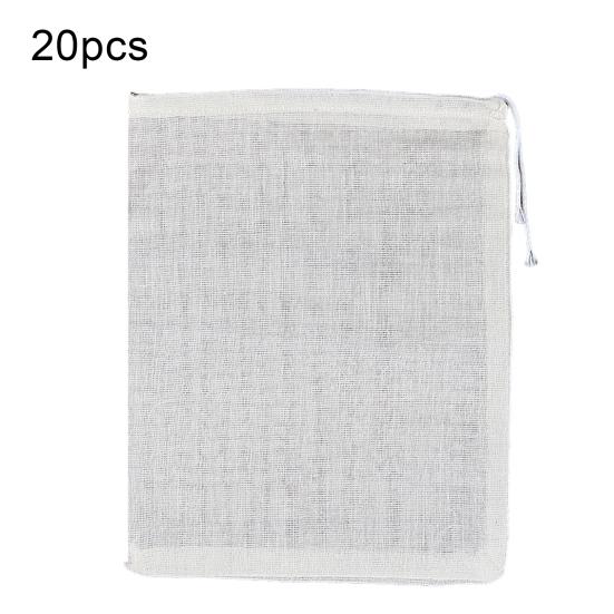 20Pcs Spice Bags with Drawstring Natural Cotton Muslin Bags for Tea Herbs