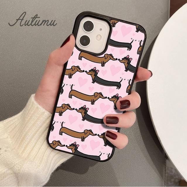 

Милый чехол для телефона с собакой таксой для iPhone 11 12 13 14 Pro Max mini X XR XS SE 2020 6S 7 8 Plus Samsung Galaxy S21 S22 iPhone 13