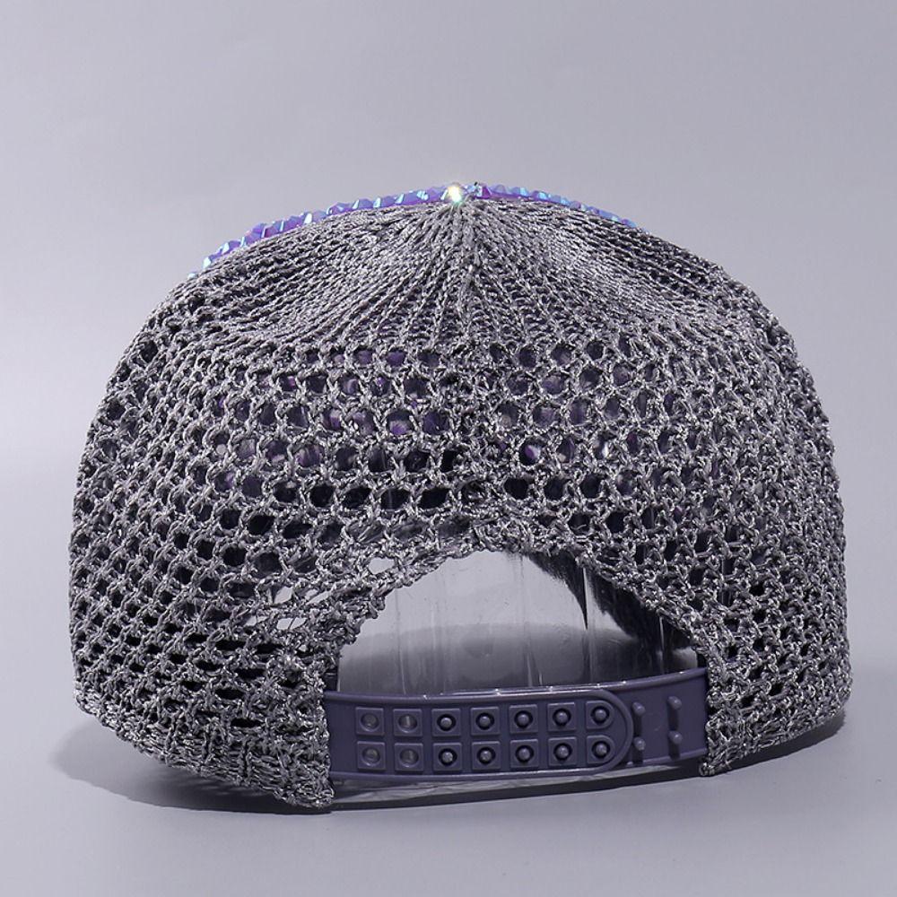 Lightweight Woman Shiny Cap Breathable Rhinestone Visor Hats  Outdoor Sports
