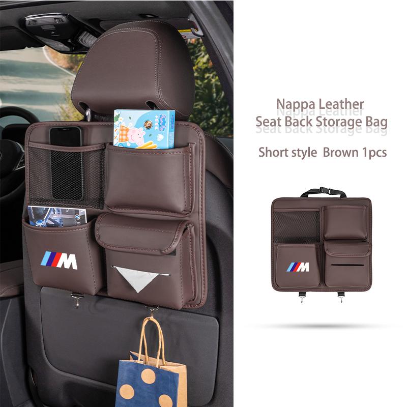 Car Multi-Pocket Hanging Back Seat Storage Bag Anti Kick Pad Accessorty For BMW E30 E34 E36 E39 E46 E52 E53 E60 E61 E62 E70 E71