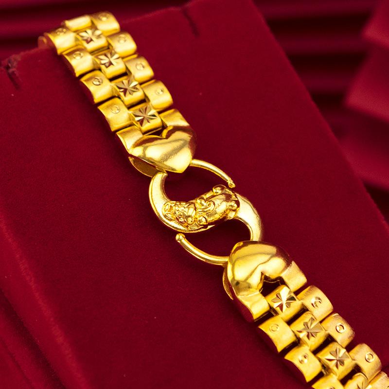 Luxury 24K 9999 Pure Gold Real Gold Dragon Bracelet Men's Large Bracelet