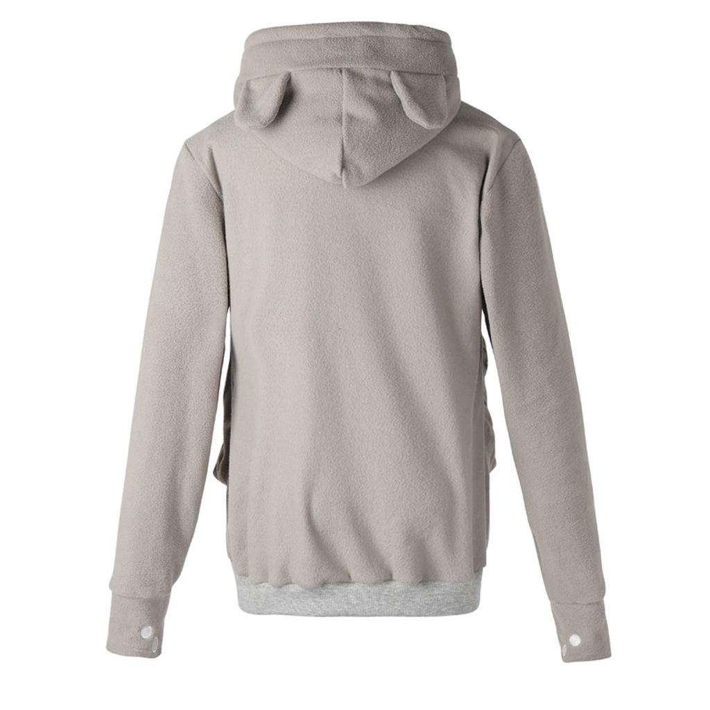 Women's Fashion Casual Top Solid Color Long Sleeve Pet Pocket Hoodie Sweatshirt