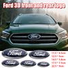 3D Aluminum Front Grill Rear Trunk Emblem Badge Cover For Focus Mondeo Mustang Fiesta Kuga Fusion Auto Tuning Accessories