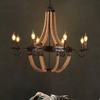 American countryside retro chandelier attic candle hemp rope lamp rope bar coffee forged iron home decoration lighting fixture
