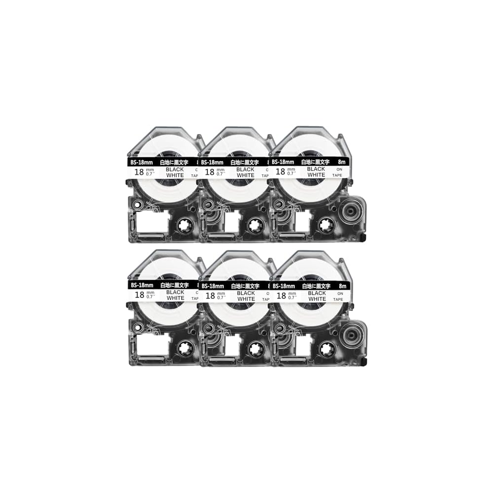 Compatible with King Jim Tepra PRO 18mm White Label Tape Cartridges (SS18K).