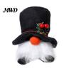Winter Festival Decorations Christmas Gnome Figurine, Snowflake Knit Hat LED Light Up Rudolph Living Room Wall Decor Doll, Nordic Noel Plush Ornament