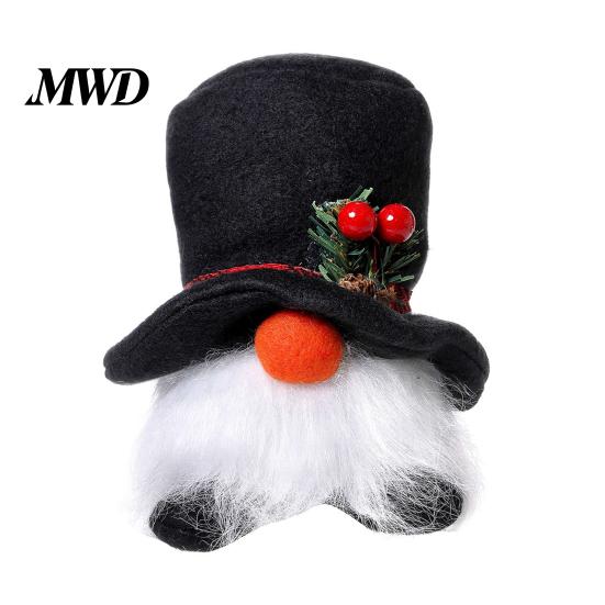 Winter Festival Decorations Christmas Gnome Figurine, Snowflake Knit Hat LED Light Up Rudolph Living Room Wall Decor Doll, Nordic Noel Plush Ornament