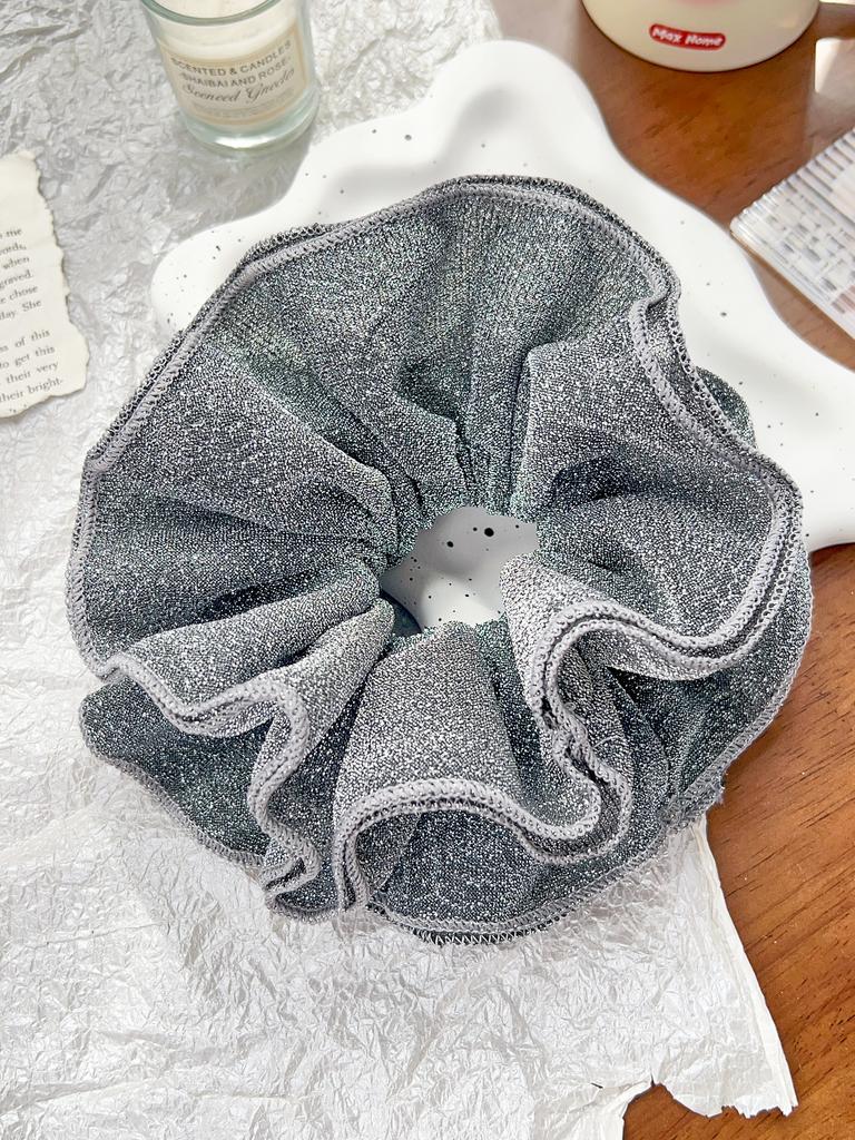 Large French Fahion Women Mesh Scrunchie Hair Ties,Embroidery Flower Hair Bands Cute Hair Rope Ponytail Holder Hair Accessories