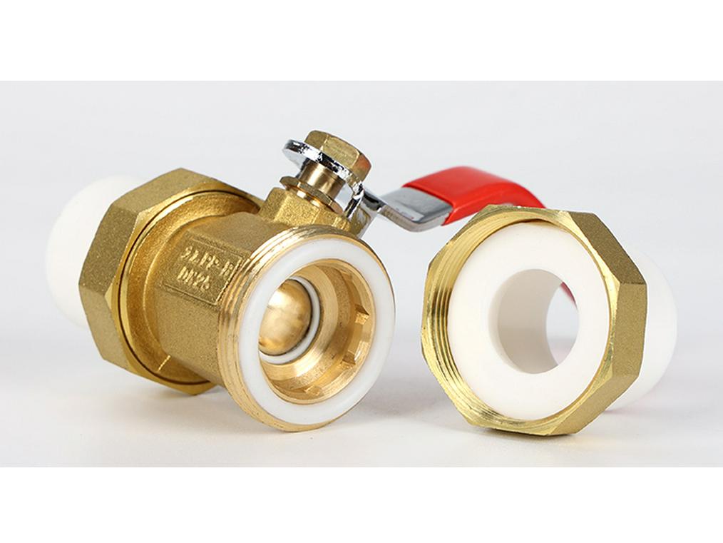 Yanghang PPR Doppelverschraubung Kupferkugelhahn, Wasserrohrfittings Verbinder, Heißschmelz 20 Schalter, 6-Punkt, 25mm Ventil.