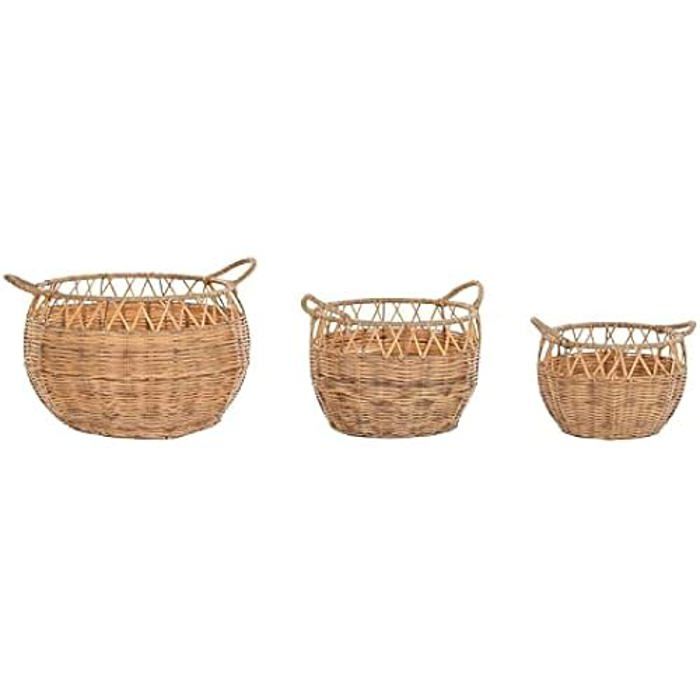 Ensemble de paniers - DKD Home Decor - Multicolore - Métal et polyéthylène - 40x40x30 cm - Montage facile