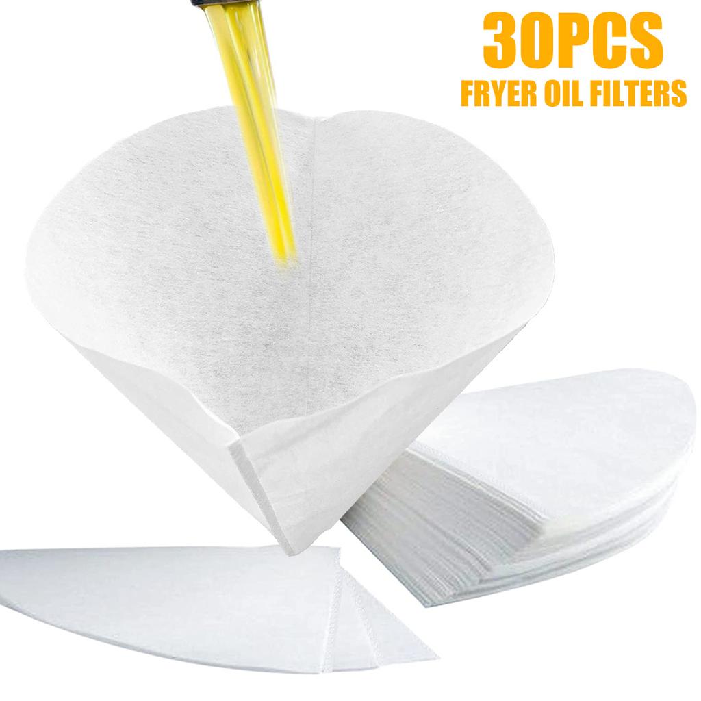 30Pcs Fryer Oil Filters Non-Woven Filter Cones Cooking Oil Filter Cones Maple Syrup Filter Set Cones Filter for Kitchen