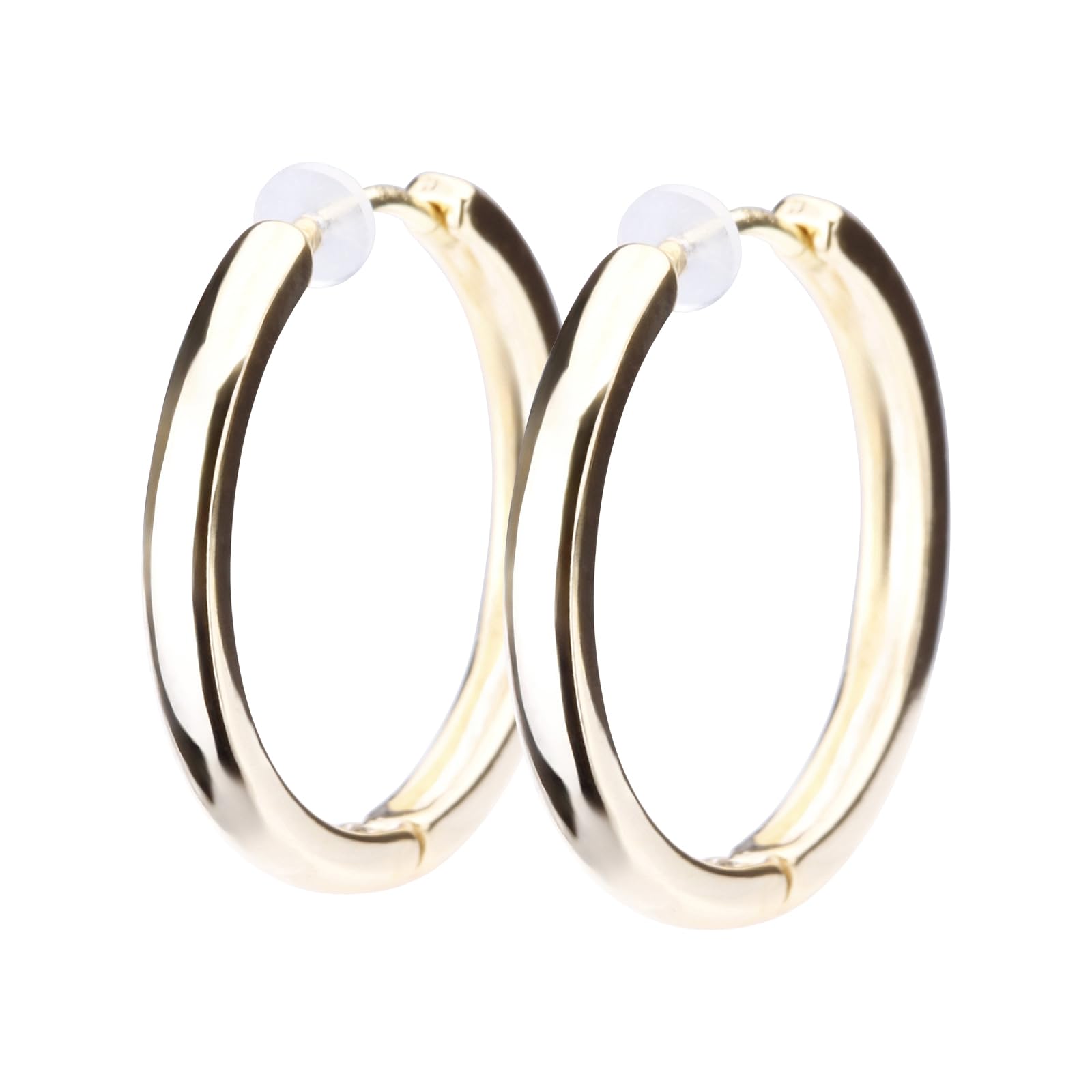 

LOKUMI Made in 18K K18 Hoop Ring Earrings, Japan, Gold, Post, K18, Hypoallergenic, Hoop, Earrings, Catchless, One-touch, Plain, Earrings, Women s,