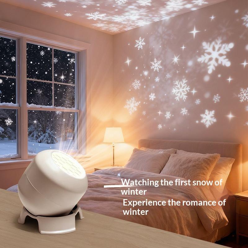 LED Ocean Projector Light 360° Rotating Dynamic Night Light USB Ambient Lamp for Home Date Night Children Birthday Gift