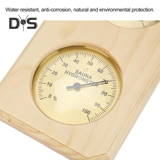 Sauna Thermometer Large Screen No Battery Required High Precise Wall-Mounted Temperature Monitoring 2-in-1 Sauna Digital Thermometer Hygrometer