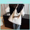 Large Capacity Women's Canvas Bag 2024 New Simple Street Style Tote Shoulder Bag