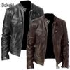 Men's PU Leather Biker Bomber Jacket