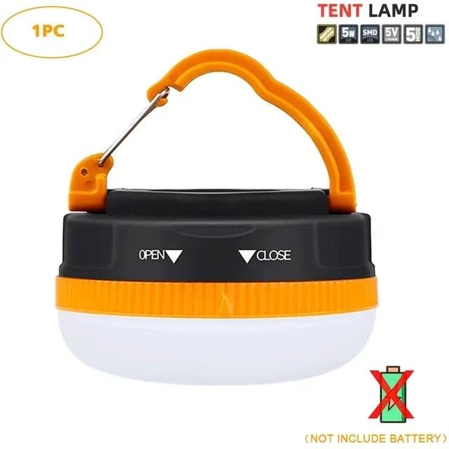 Portable LED Camping Hanging Lanterns Camping Tent Light USB Rechargeable Outdoor Waterproof Hiking Fishing Emergency Bulb
