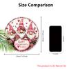Pink Valentine's Day Wooden Sign with Adorable Gnomes Pattern - Romantic Round Sign for Front Door Wall Hanging Decor - Ideal Gift for Valentine