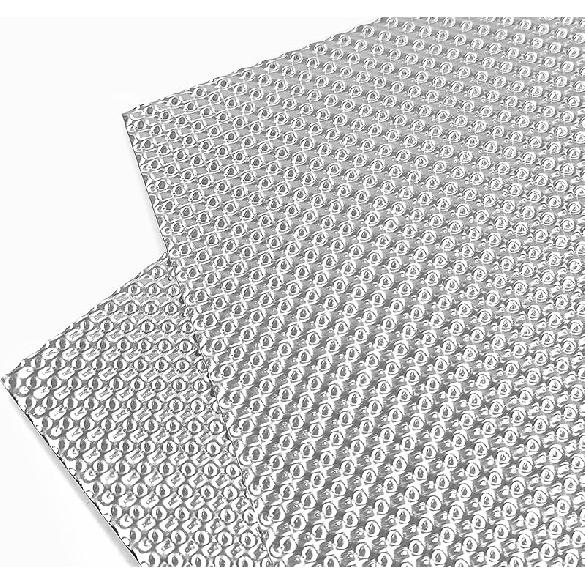 Exhaust Heat Shield Automotive 16"x13" 2 Pack, Embossed Aluminum Heat Shield Kit with Stainless Steel Zip Ties Cable Metal for Car Muffler Exhaust