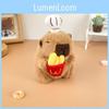 Capybara Chef Plush Keychain With Hamburger And Fries For Fun Animal Decor Characters Included)