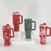 Meoky Creative 5d Christmas 40oz Cup Stainless Steel Vacuum Cups Straw With