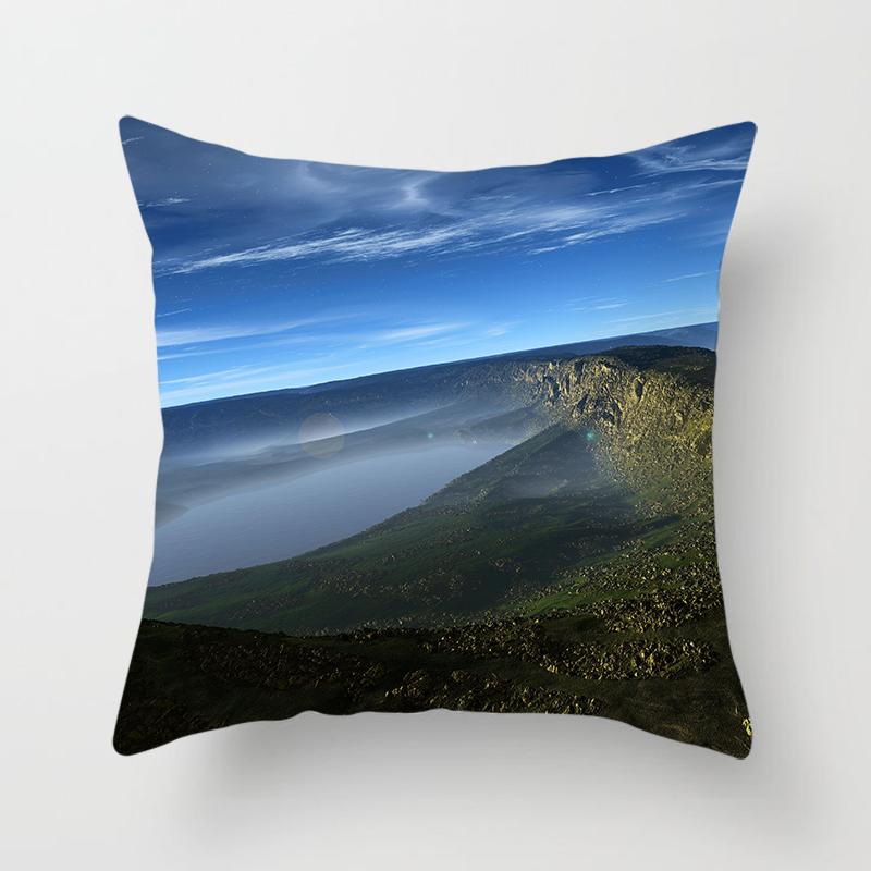 Natural Scenery Beautiful Printed Pillow Cover Sofa Decoration Ornament Office Seat Car Cushion Cover Home Decor Pillow Cover