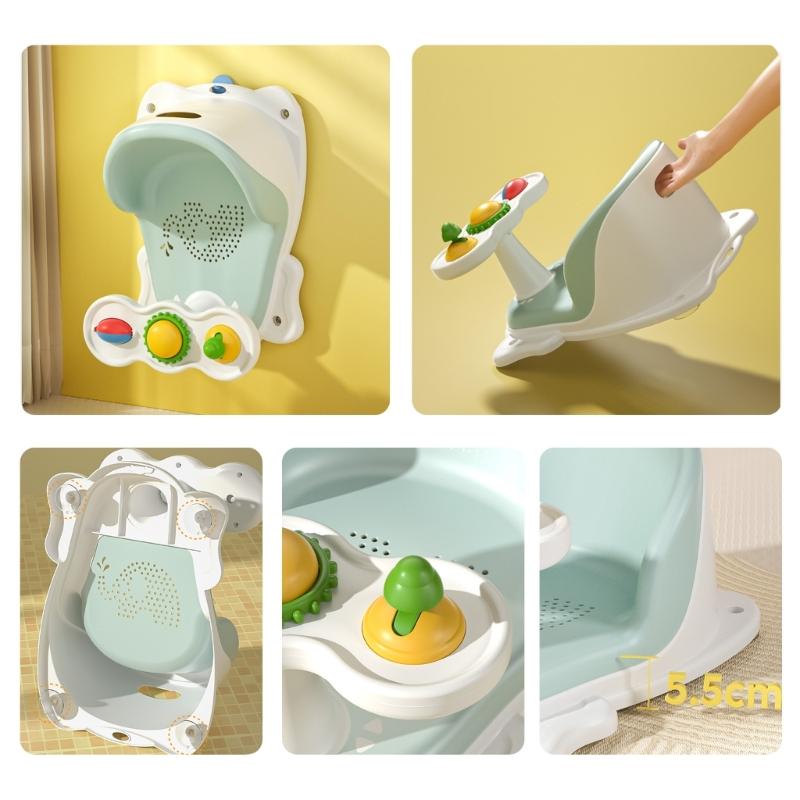 Infant Bathtub Seats for Sit-Up Bathing Baby Bath Seats with Bottom Suction Cups Provides Backrest Support Easy Remove