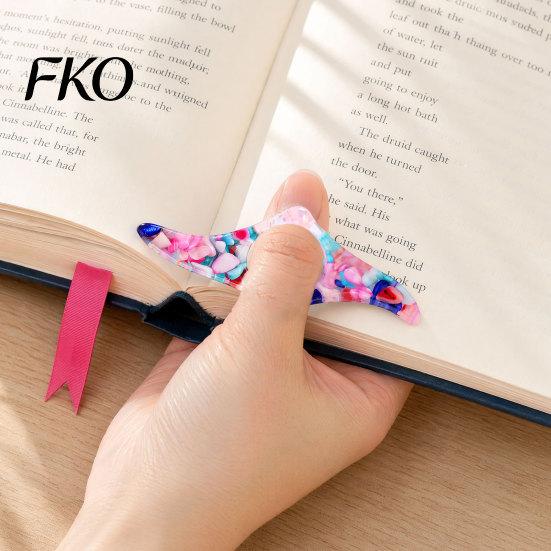 Page Stabilizer Clip Thumb Book Holder for Reading, Glitter Stone Piece Ring Holder, Opener Bookmark Students Lovers Transparent