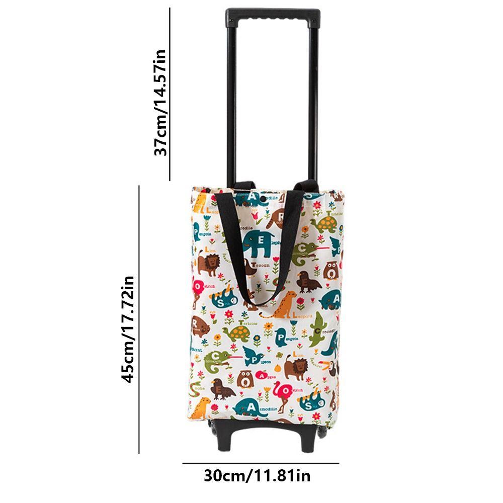 Large-capacity Foldable Shopping Bag with Wheels Handheld Shopping Trolley  Grocery