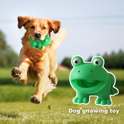 Hundespielzeug, interaktives Hunde-Kauspielzeug mit Geräuscheffekt, Cartoon-Frosch-förmiges Haustier-Zähnereinigungsspielzeug, Heimtierbedarf