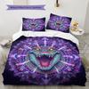 Neonanimalavatars Pattern Bedding Quilt Set Quilt Cover Pillowcase Home Decoration Birthday Gift (1 * Duvet Cover + 2 * Pillowcase, Without Core)