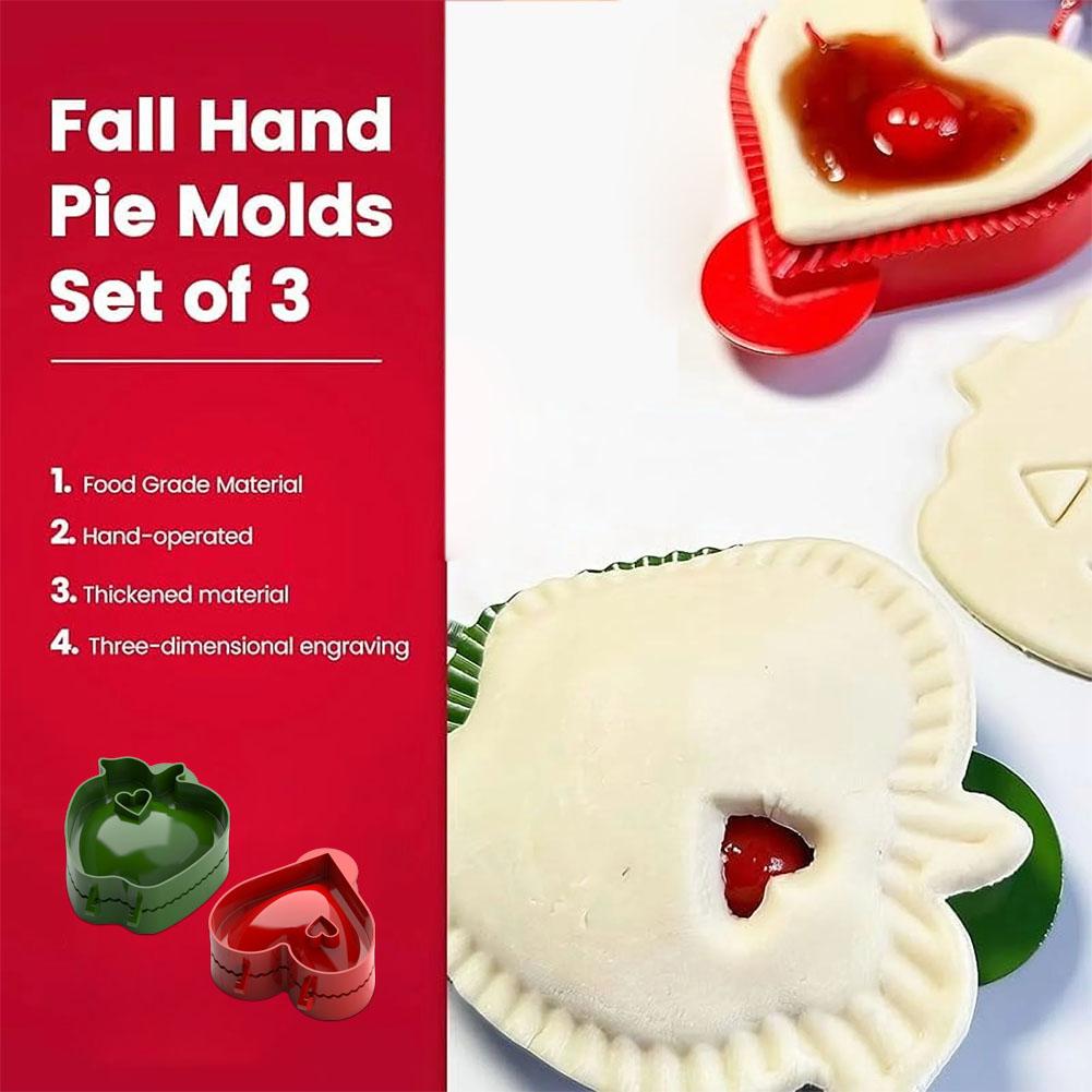 Pocket Pie ABS Fall Hand Pie Molds Heart Apples Mini Press Christmas Pie Mould Heart Tools Dough Mold N7Q2