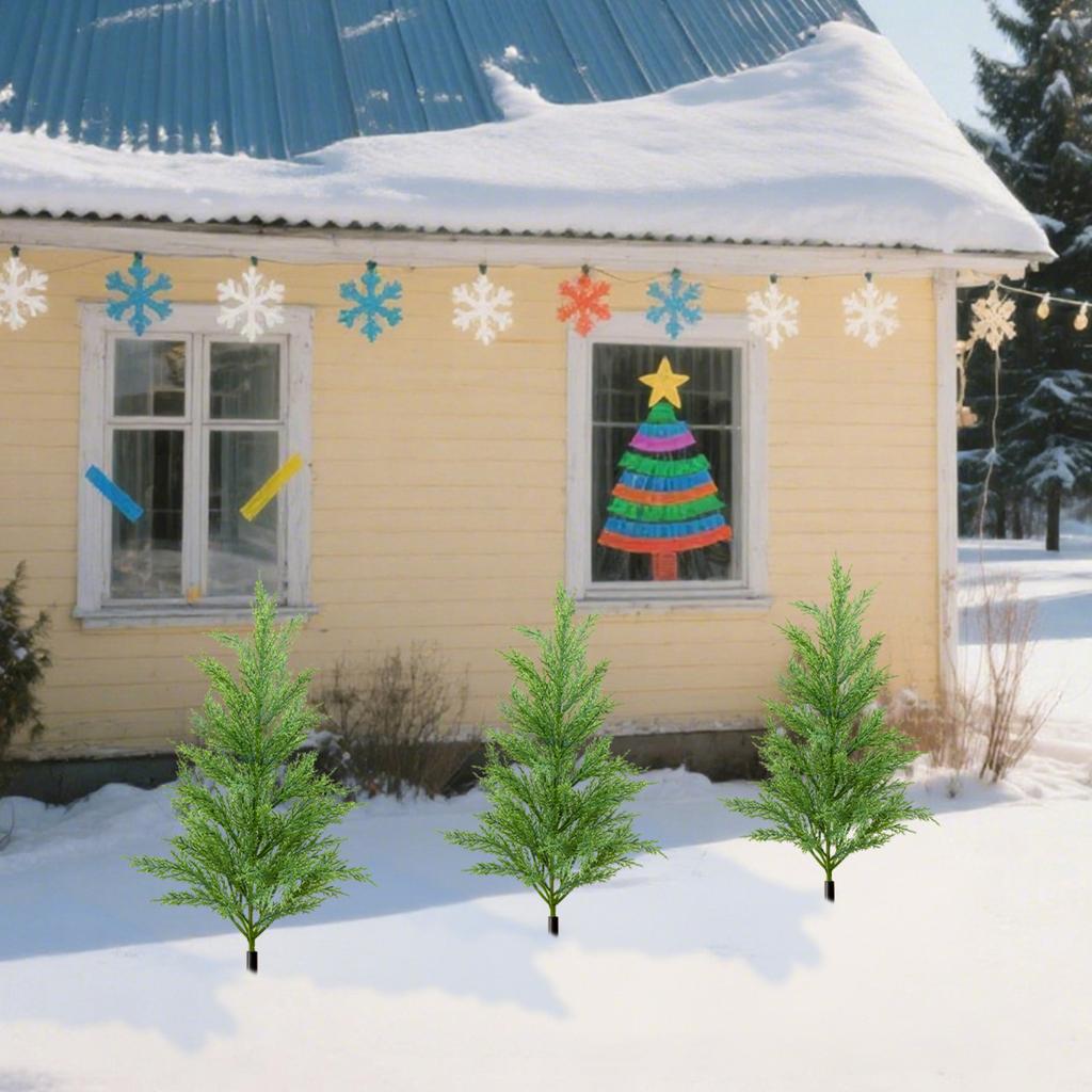 Künstliche Grüne Pflanze Erdspieß, Geeignet für Weihnachtsveranda Dekoration Außen und Innen