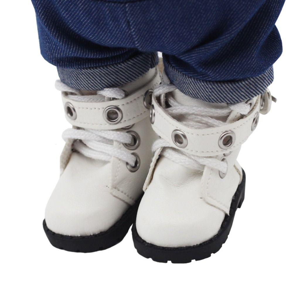 1 Pair Casual Wear Doll PU Leather Shoes Lightweight 20cm Doll Leather Boots  DIY Doll