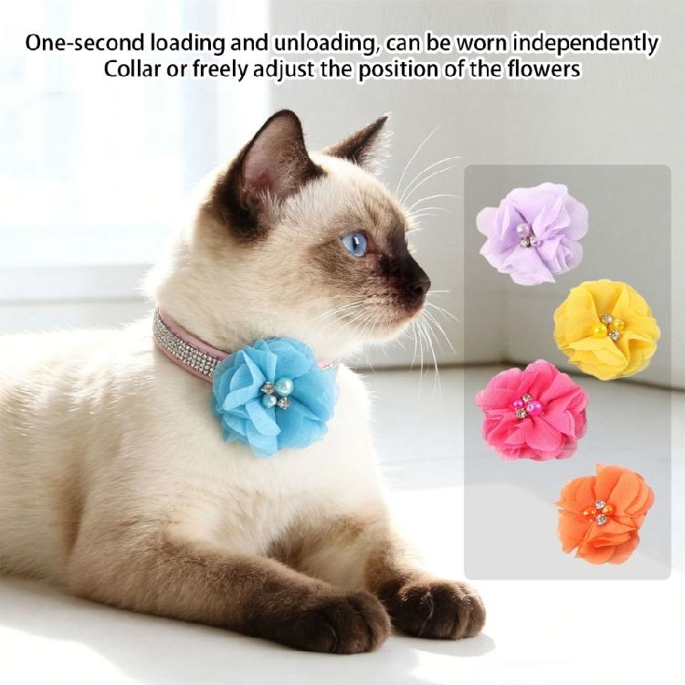 Glitters Rhinestones Pet Collar Permanent Pet Neckband Comfortable Easy To Wear For Small Medium Dogs Cats