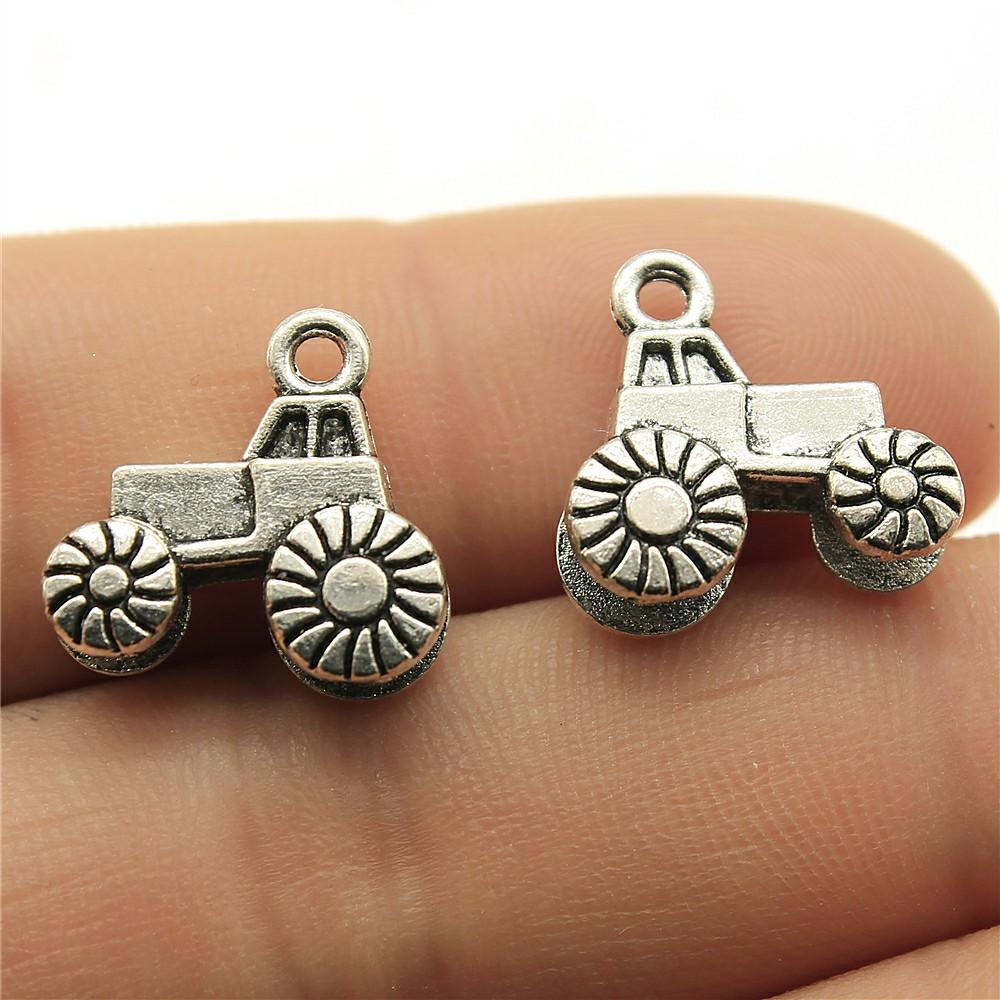 10pcs Antique Silver Color Car Charm Pendants Jewelry Accessories Bus Charms For Jewelry Making Vintage Car Charms Finding