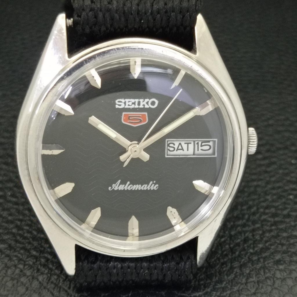 SEIKO 5 AUTOMATIC 6309A VINTAGE JAPAN MENS BLACK COLOR DIAL WATCH a701639-5 R206c-a701639