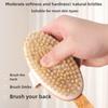 1Pcs Detachable Long Wooden Handle Massage Body Bath Brush for Bathing or 1Pcs 12.5X6.5cm Hand Held Non Removable Shower Brush