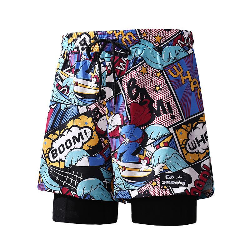 Costume da bagno anti-imbarazzo nuovo ad asciugatura rapida taglia grande angolazione piatta costume da bagno per sorgente termale pantaloncini da spiaggia costumi da bagno da uomo e da donna
