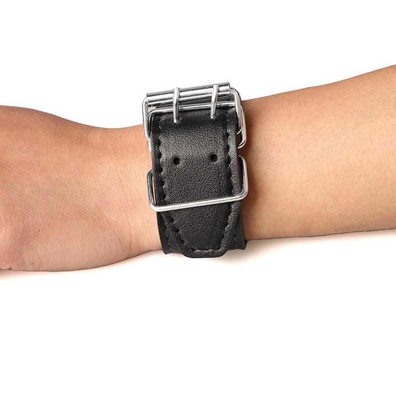 Fashion Casual Wristband Personalized PU Leather Watchband Men Women Trendy Hip-Hop Double-Row Buckle Wristband Watchband Strap