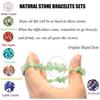 12 Pcs Natural Gemstone Chakra Bracelets For Women Crystal Chip Gemstone Stretch Bracelets Tumble Polished