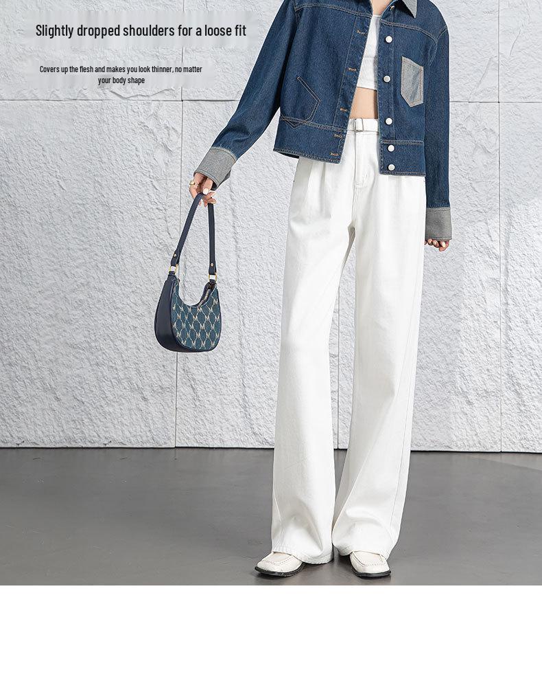 Xin Ge Korean Color Block Lapel Denim Jacket - Women's Casual Chic