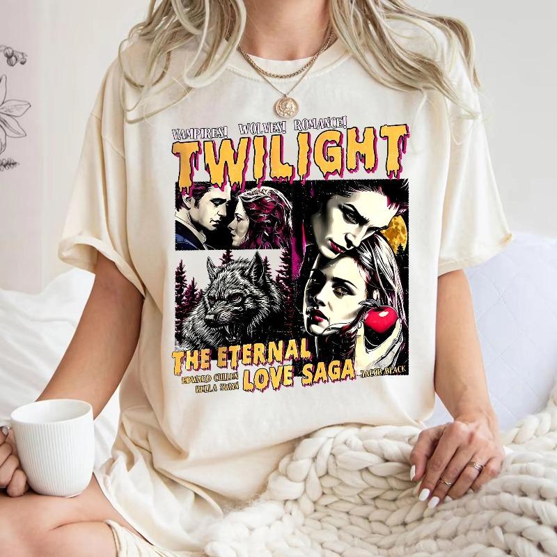 Maglietta Twilight Maglietta per Fan della Saga di Twilight Maglietta da Fumetti Vampiro Amante dei Libri Regalo di Twilight Maglietta unisex