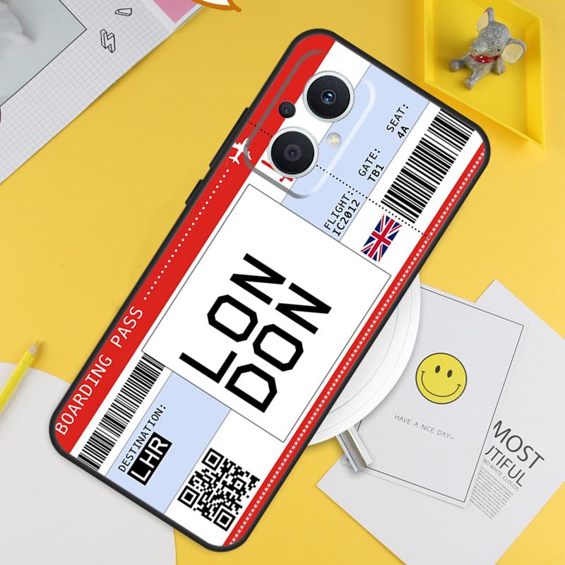 Boarding Pass Ticket For OPPO Reno 8T 11F 12F 13F 14F 7 8 Lite 10 11 12 13 14 Pro OPPO Find X9 X8 X5 X6 Pro Case