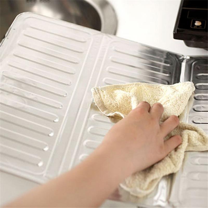 Faltbarer Antihaft-Aluminiumfolien-3-seitiger Ölspritzschutz Öl-Spritzschutz Schutzschirm Haushaltsküchenzubehör